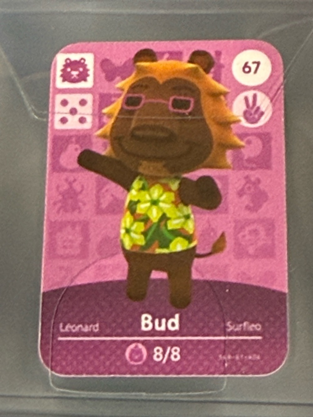 Bud Animal Crossing #67 New Horizons Amiibo NFC Mini Card VG
